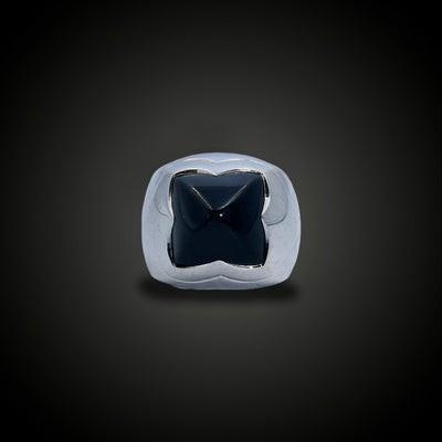 Vintage Bvlgari ring witgoud & onyx - #1