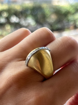 Retro gold ring with small diamonds - #3
