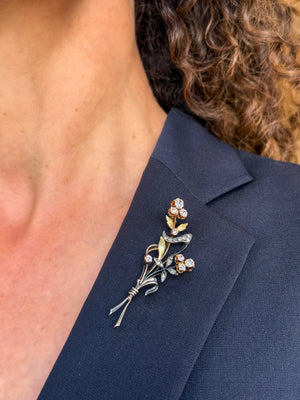 Antieke Russische broche met diamant - #4