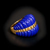 Grote gouden ring met lapis lazuli - #1
