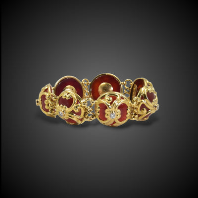 Gold bracelet with carnelian - #4