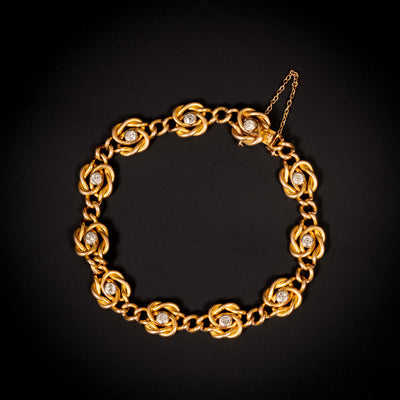 Antique gold bracelet with diamonds - #2