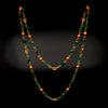 Lang collier met koraal en chrysopraas