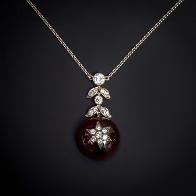 Antieke granaten hanger met ster - #1