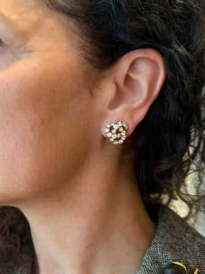 Vintage oorclips met diamant - #4