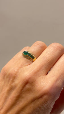 Vintage ring met smaragd en diamant - #6