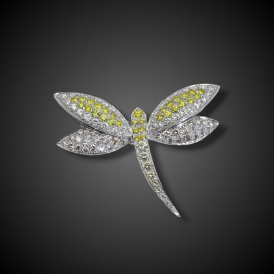 Brooch or pendant in white gold with diamonds - #1