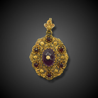 Antieke gouden filigrain hanger - #1