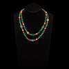 Long necklace with coral and chrysoprase - #5