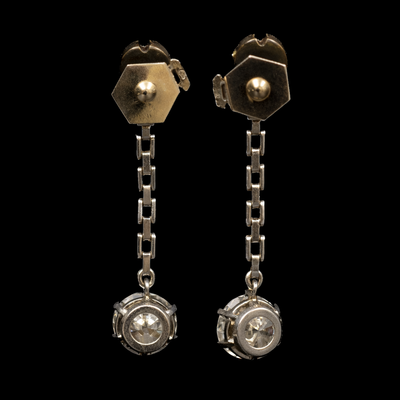 Vintage diamanten oorbellen in platina - #3