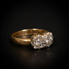 Antieke gouden ring met clusters van diamant - #2