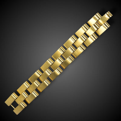 Retro tank bracelet in 18 carat gold - #4