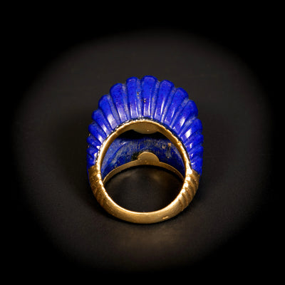 Grote gouden ring met lapis lazuli - #4