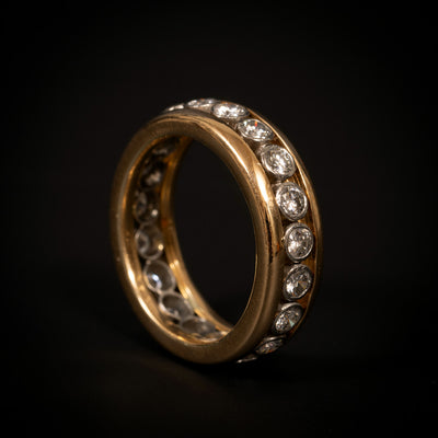 Vintage alliance ring with diamond - #2