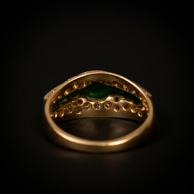 Vintage ring met smaragd en diamant - #4