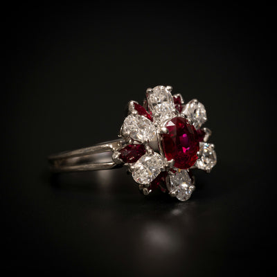 Oscar Heyman ring with Burmese rubies and diamonds - #1
