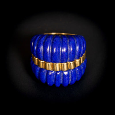 Grote gouden ring met lapis lazuli - #2