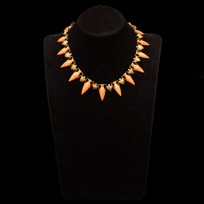 Antique coral and gold necklace, archaeological revival - #5