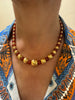 Vintage necklace with gold and cornelian beads - #7