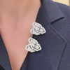 Platinum double brooch with diamonds - #10