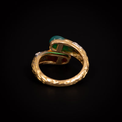 Mauboussin ring met koraal en chrysopraas en diamant - #4