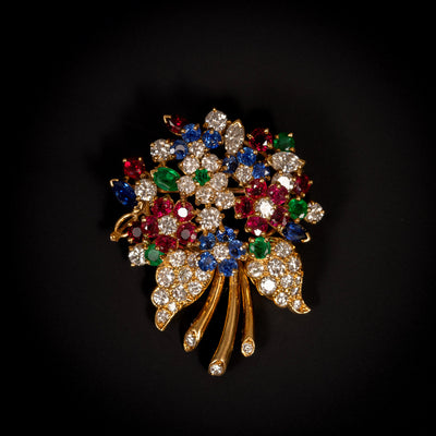 Vintage bloemenbroche Oscar Heyman - #1