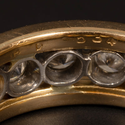 Vintage alliance ring with diamond - #6