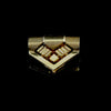 Asymmetrische gouden art-deco clipbroches