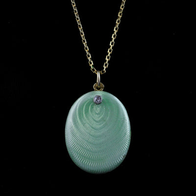 Russian medallion with green translucid enamel - #1