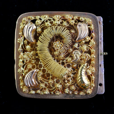 Antique Dutch brooch with canetille work - #1