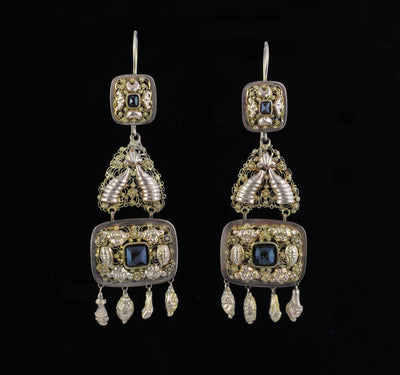 Antique Dutch gold earrings - #1