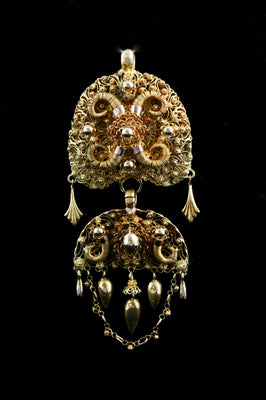 Antieke Nederlandse hanger met granaat - #2