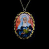 Grote ovale hanger in goud en email