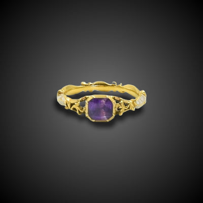 Zeldzame 18e eeuwse gouden (rouw) ring - #1