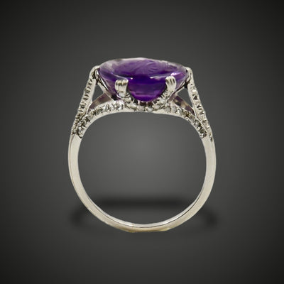 Ring in platina met amethist intaglio - #2