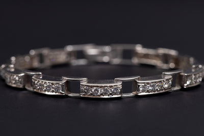 Platina schakelarmband met diamant - #5