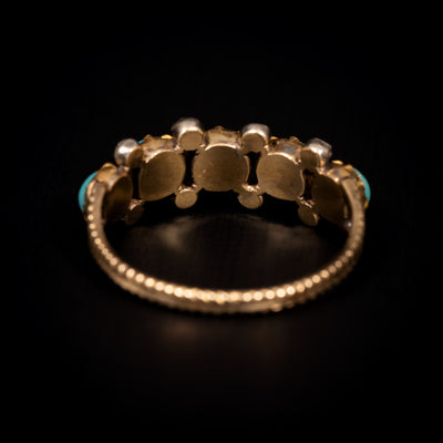 Victoriaanse ring met turquoise stenen - #4