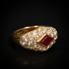 Vintage Mauboussin ring met robijn en diamant