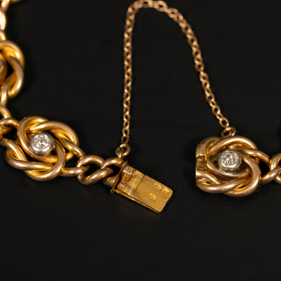 Antique gold bracelet with diamonds - #4