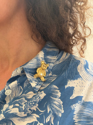 Gouden teddybeer met saffier en diamant - #3