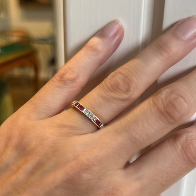 Diamond and ruby half eternity ring - #4