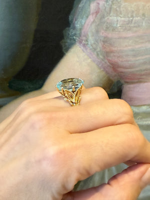 VIntage gouden ring met aquamarijn - #7