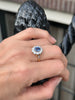 Clusterring met diamant en blauwe saffier - #4