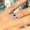 Ring with three clusters of sapphires and diamonds - #5