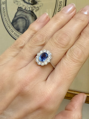 Edwardiaanse ring met saffier en diamant - #5