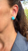 White gold earrings with turquoise - #4