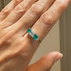 White gold ring with emeralds and diamond - #4
