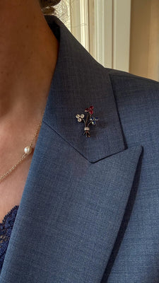 Antique brooch with diamonds, spinels and sapphires - #4