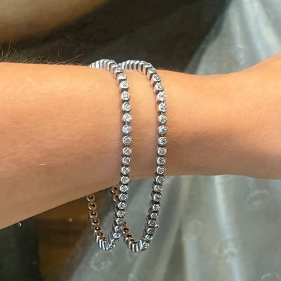 Twee rivière armbanden in goud, platina en diamant - #9