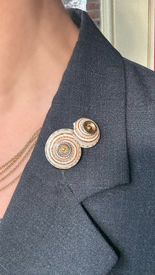 Antieke broche met schelpen van zeeslak - #4